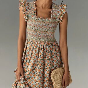 NWT Anthropologie English Factory Sleeveless Square-Neck Embroidered Midi Dress.